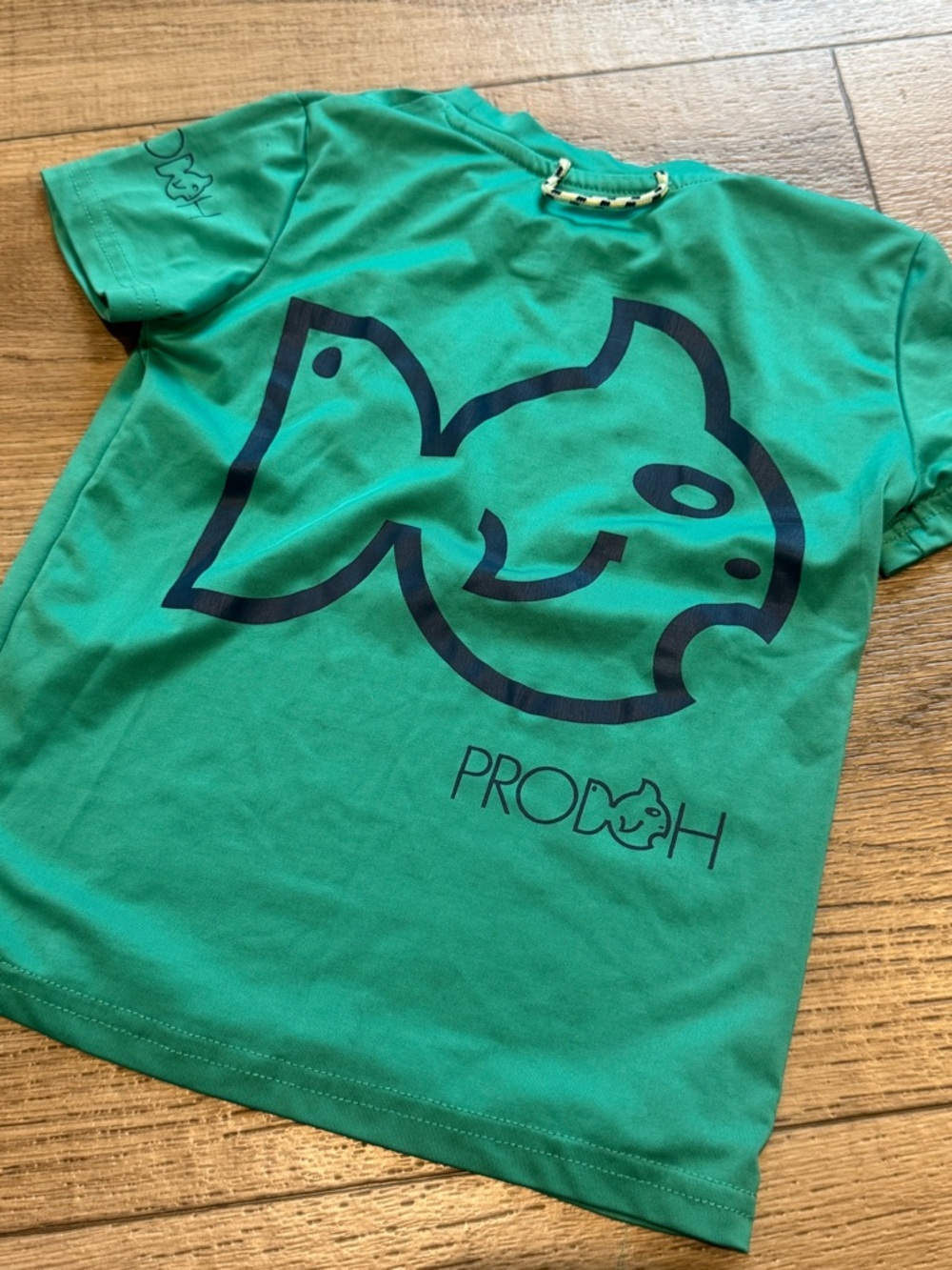 PRODOH Green Short-Sleeve Tee with Navy Fish Graphic